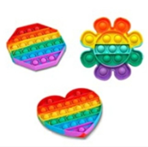 6 Pop It Fidget Toy Set, Pop it Fidget Toy Set OF 6 Different Shapes/Colors - Picture 6 of 12